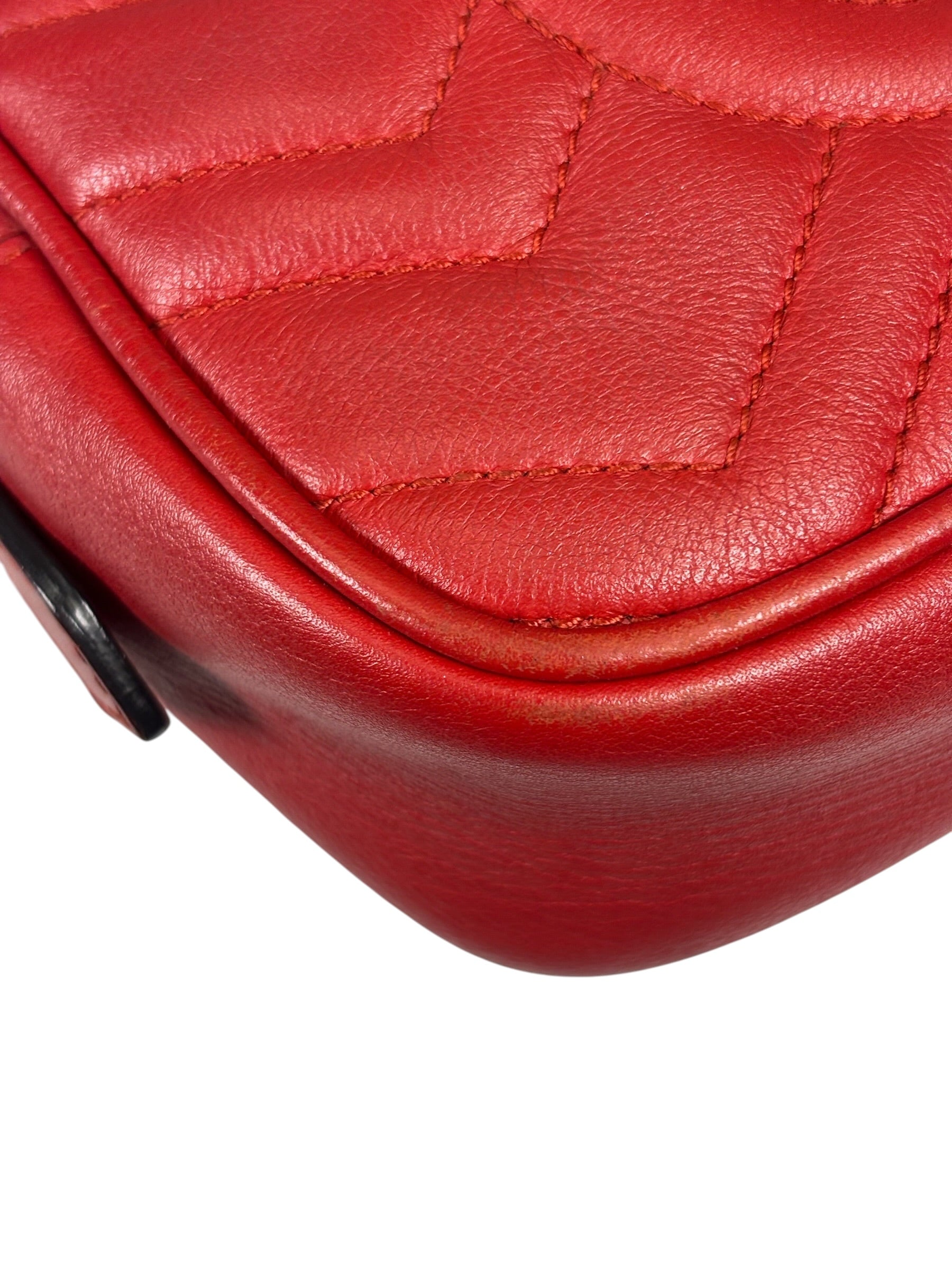 Gucci Red Leather Marmont Small Camera Bag
