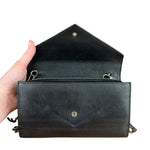 Balenciaga Black Leather Flap Wallet on Chain Bag