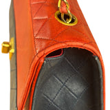 Chanel Red & Navy Trapezoid Flap Bag 1992