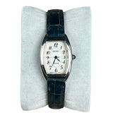 Seiko Quartz Rounded Rectangular Dial Navy Croc Strap