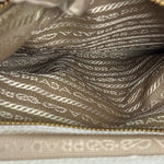 Prada Beige Vitello Trimmed Canapa Bag