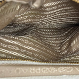 Prada Beige Vitello Trimmed Canapa Bag