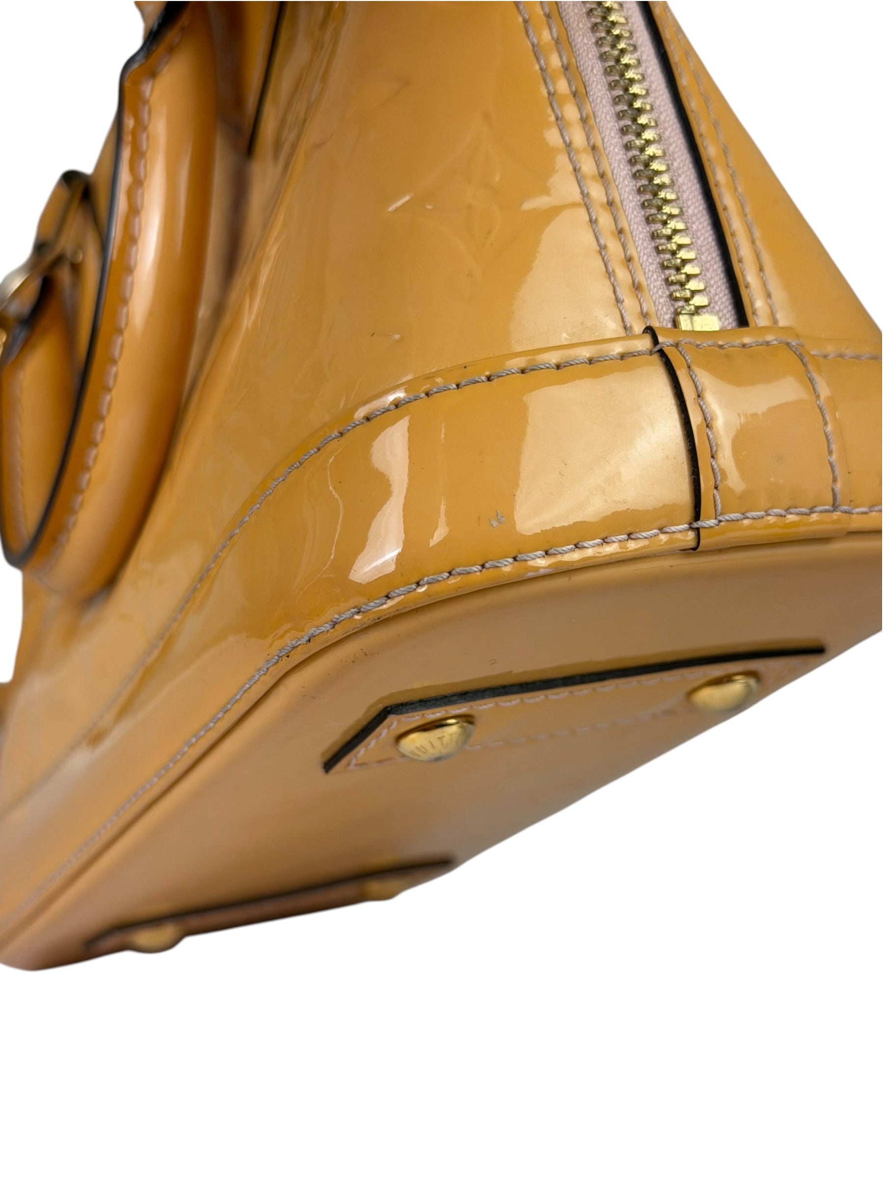 Louis Vuitton Yellow Monogram Vernis Alma BB Two-Way Bag