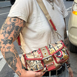 Prada Multicolor Nylon Leather Trim Shoulder Bag