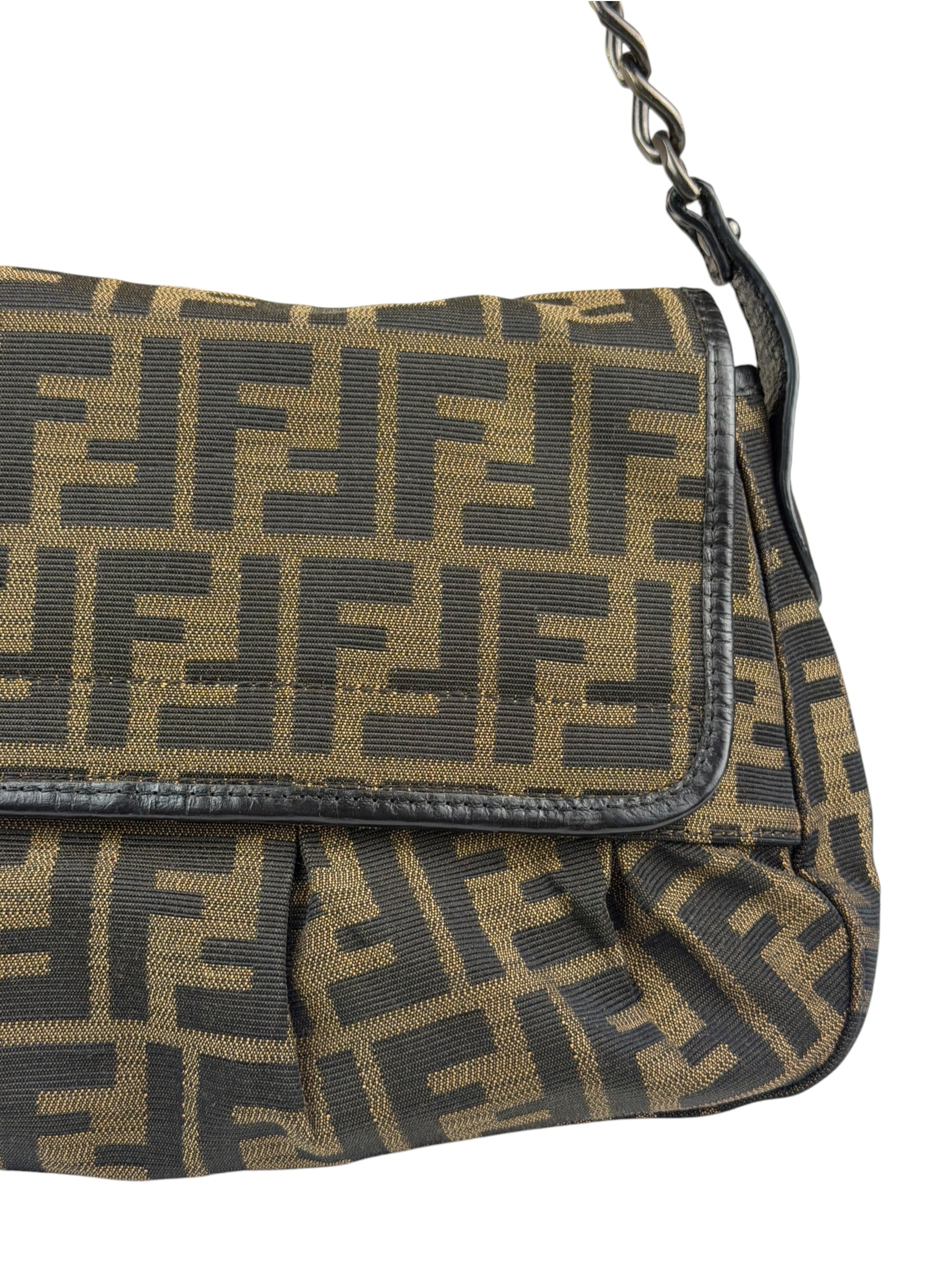 Fendi FF Zucca Vintage B Flap Shoulder Bag