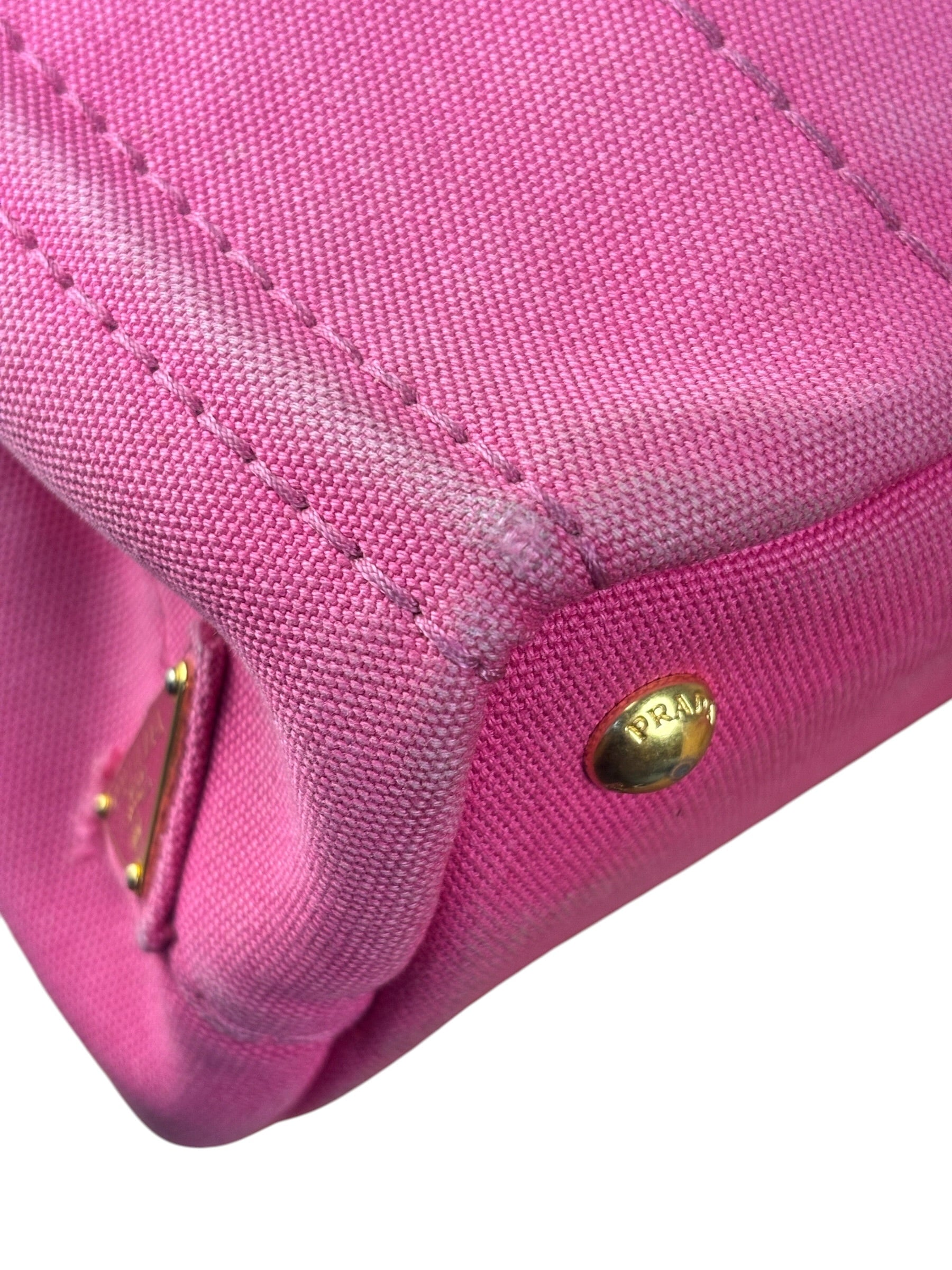 Prada Pink Canapa Canvas Handbag