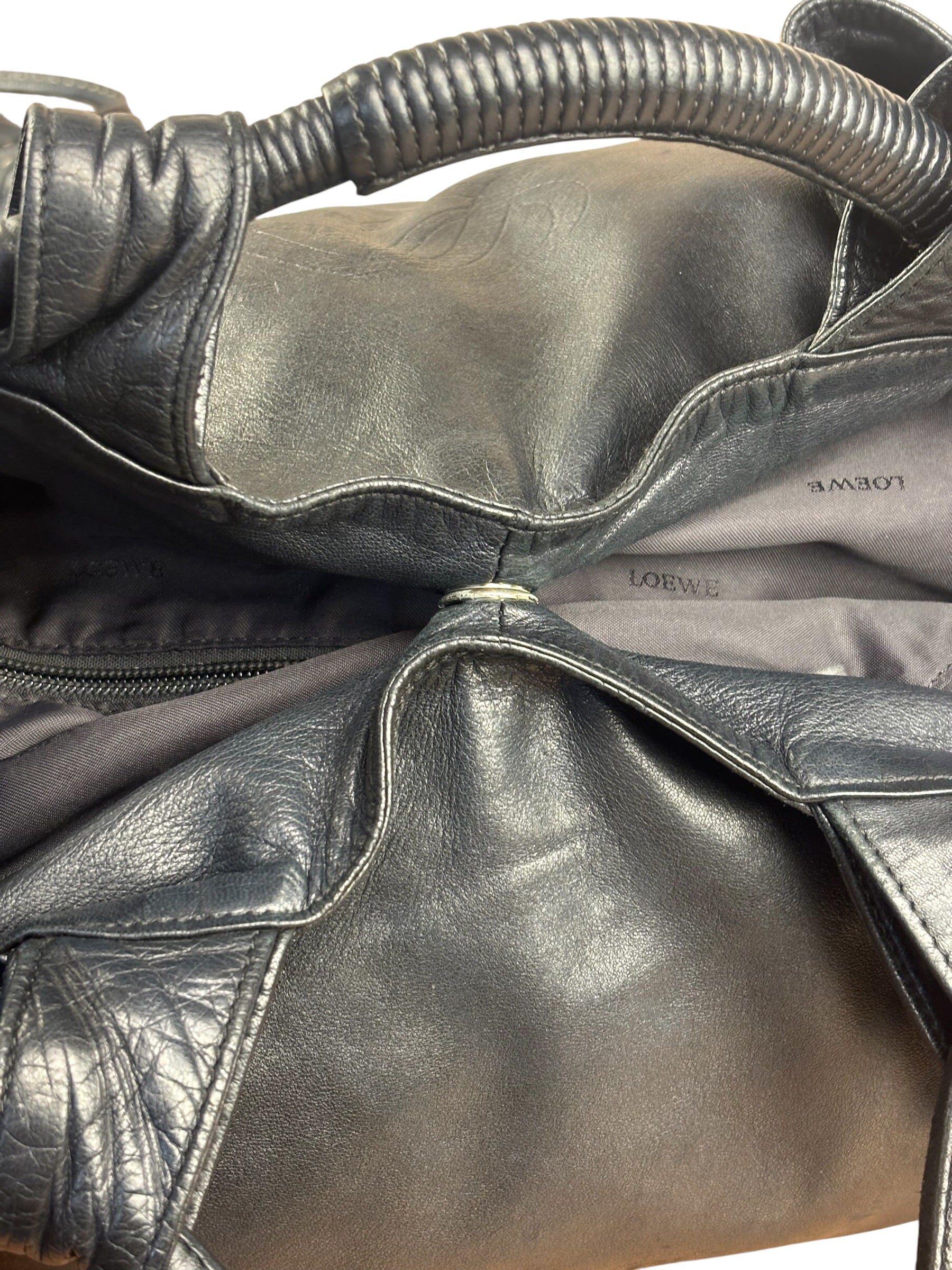 Loewe Black Leather Nappa Aire Shoulder Bag