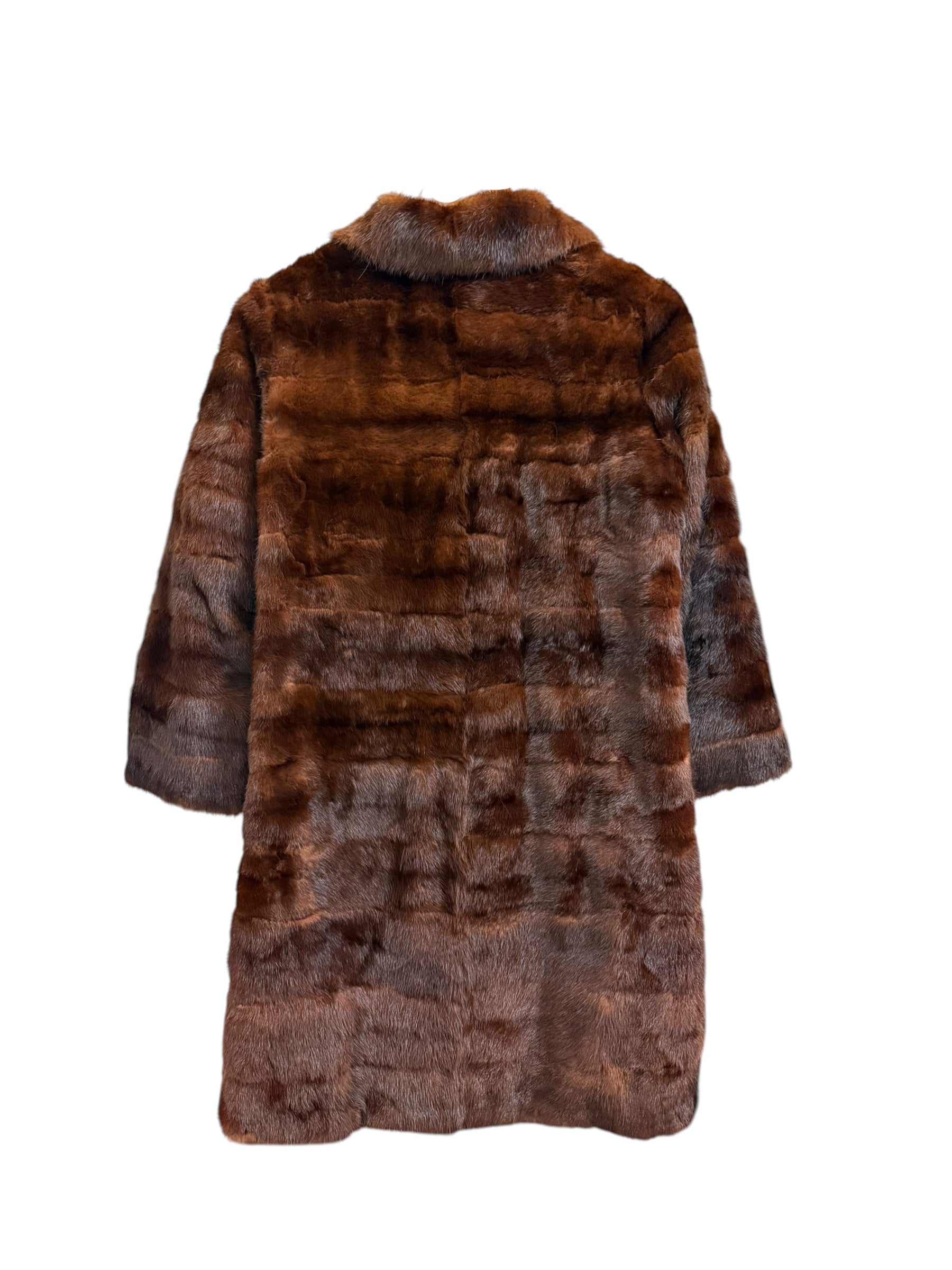 Vintage Chocolate Brown Mid Length Fur Coat