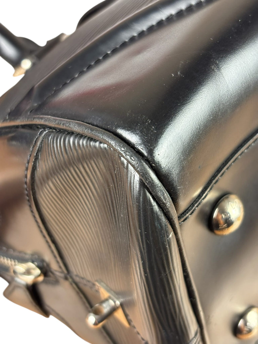 Louis Vuitton Black Epi Leather Montaigne Bowling Handbag GM