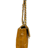 Chanel Gold Patent East West Stitch Flap Bag 2002