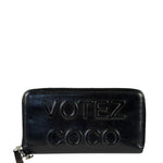 Chanel Black Leather Votez Coco Zip-Around Wallet 2014