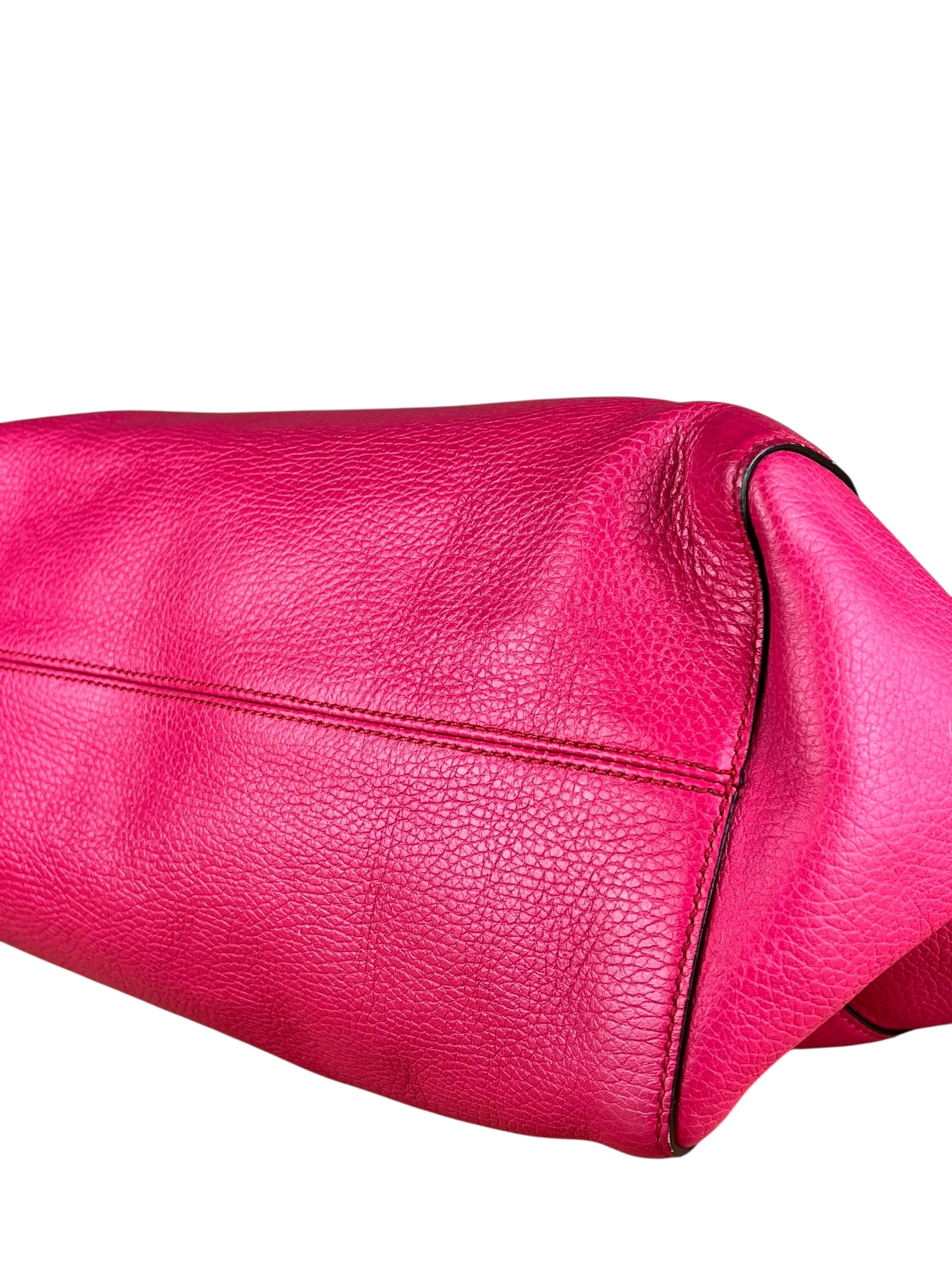 Gucci Hot Pink Pebbled Leather Swing Tote
