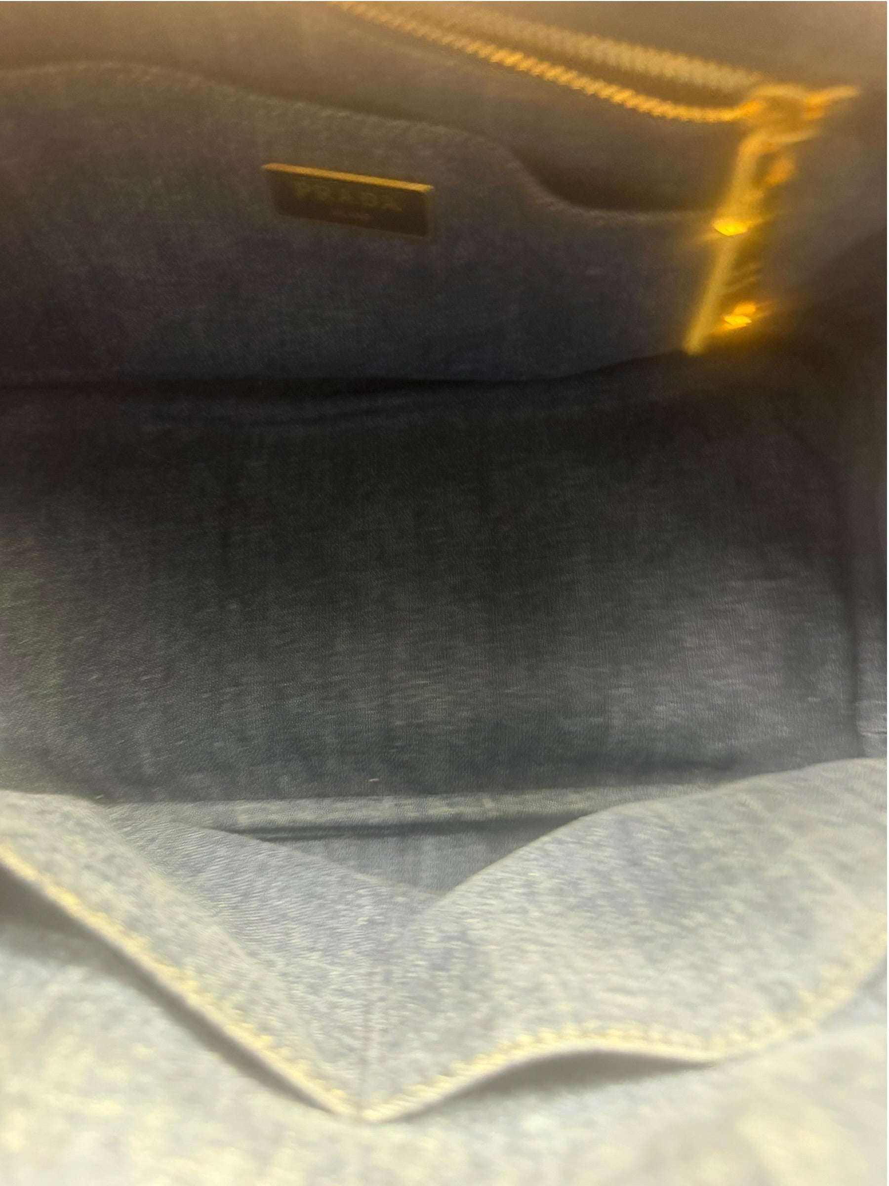 Prada Blue Denim Canapa Logo Tote Bag