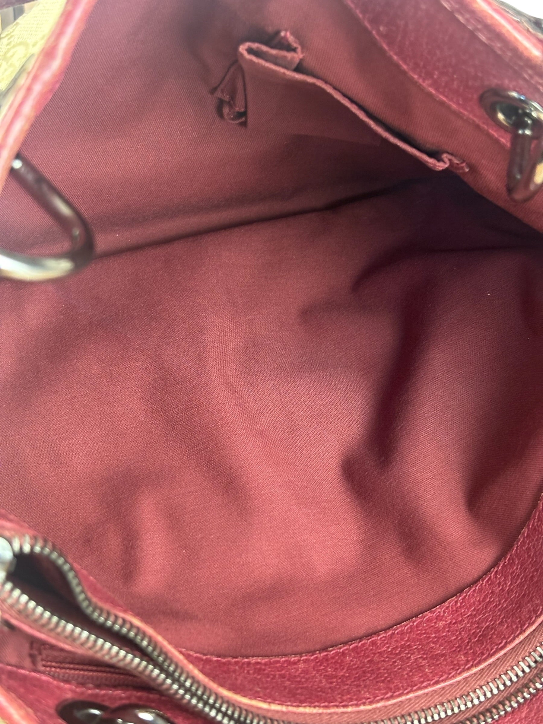 Gucci Vintage GG Canvas Pink Trim Shoulder Bag