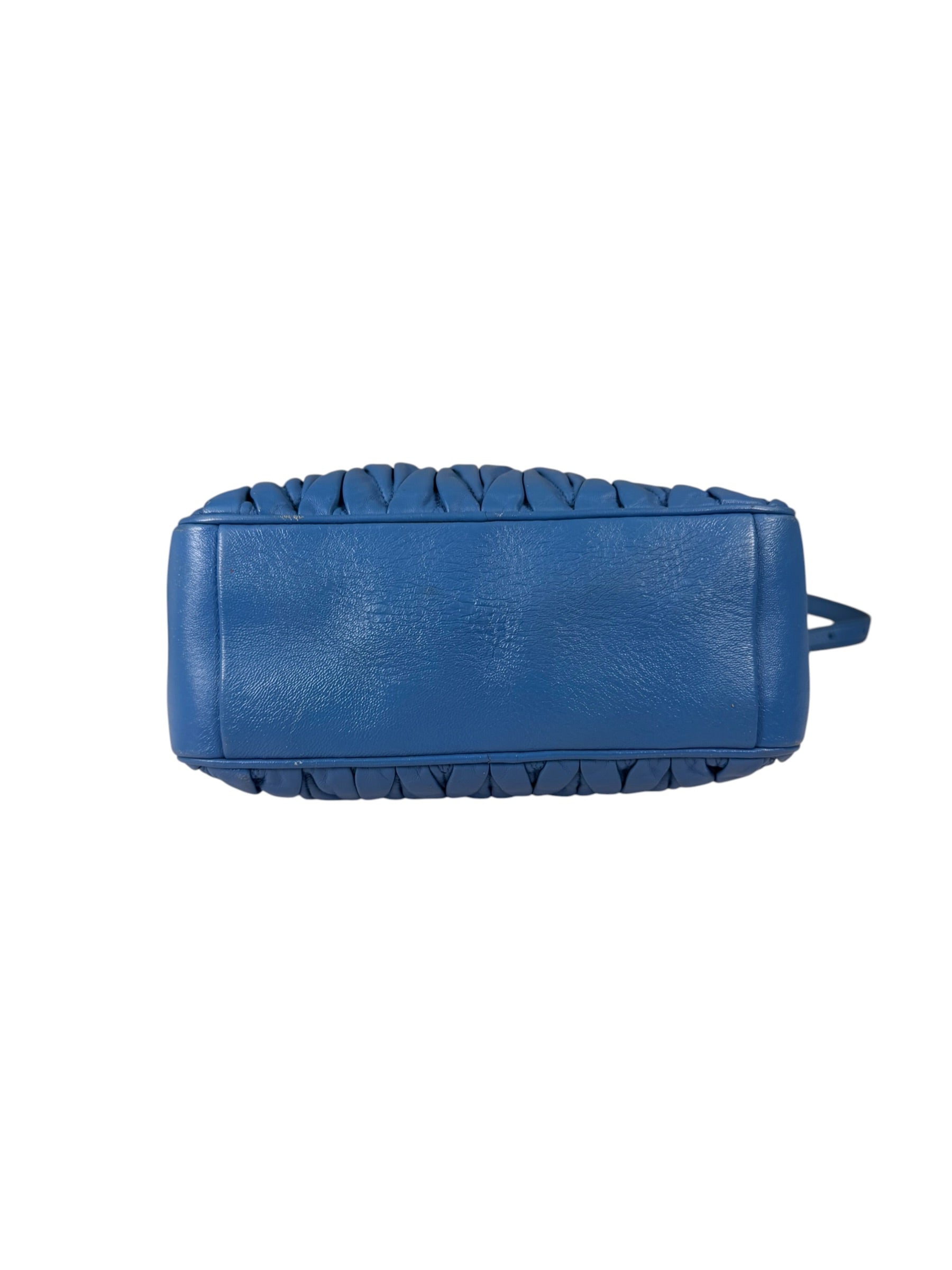 Miu Miu Blue Matelassè Leather Crossbody Bag