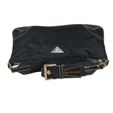 Prada Black Tessuto Nylon Leather Trim Shoulder Bag