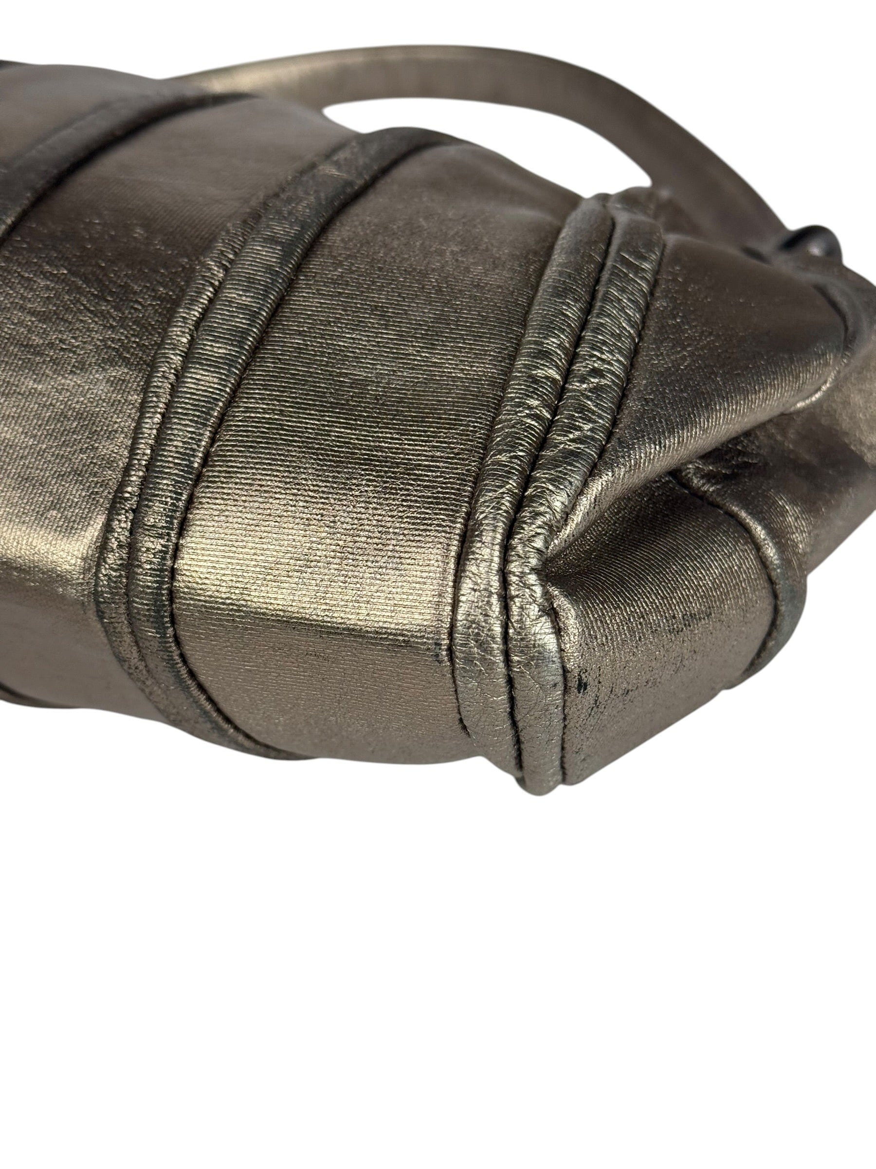 Bottega Veneta Metallic Pleated Shoulder Bag