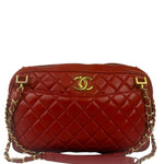Chanel Red Quilted Leather Camera Bag 2012