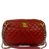 Chanel Red Quilted Leather Camera Bag 2012