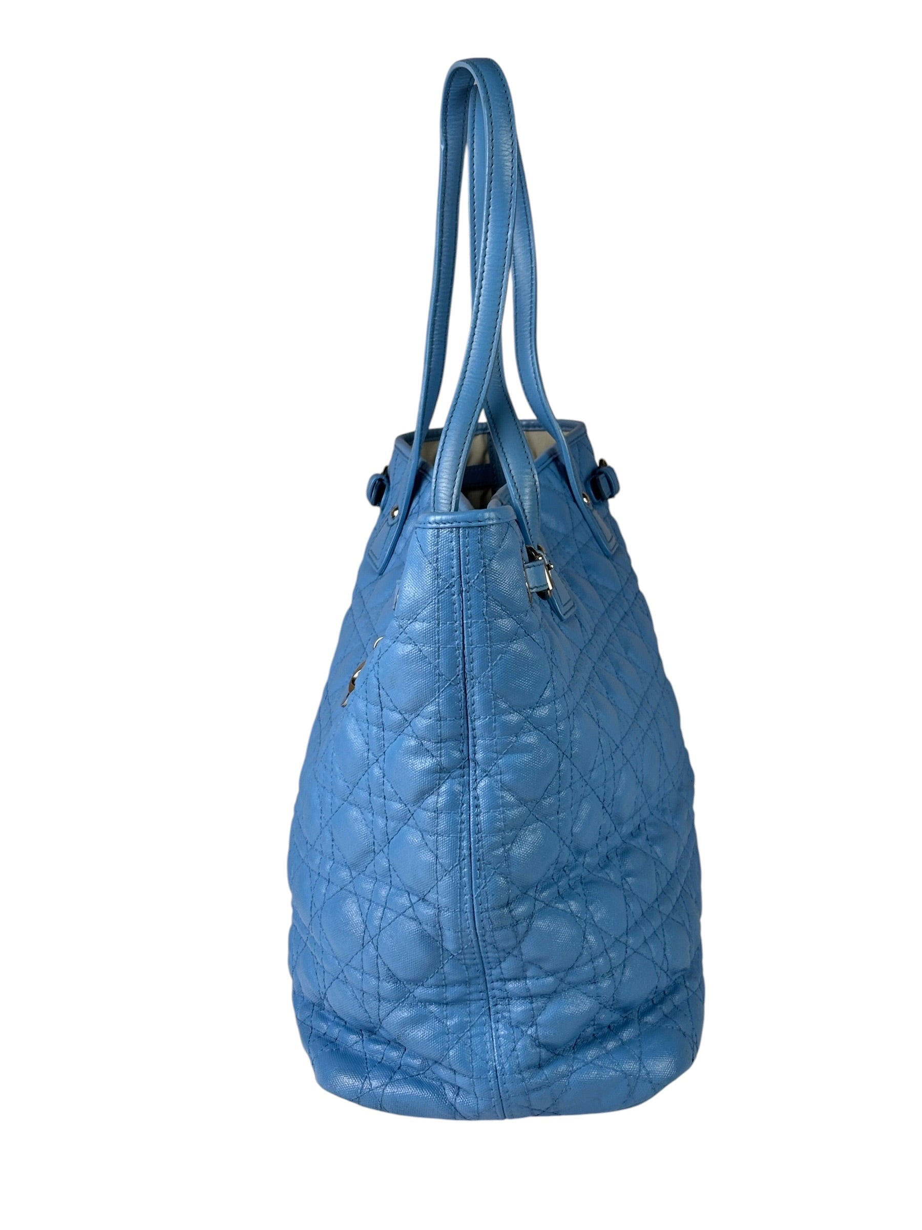 Christian Dior Blue Leather Panarea Tote