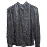 Saint Laurent Paris YSL Silk Brilliant Cassandre Noir Button Shirt