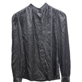 Saint Laurent Paris YSL Silk Brilliant Cassandre Noir Button Shirt
