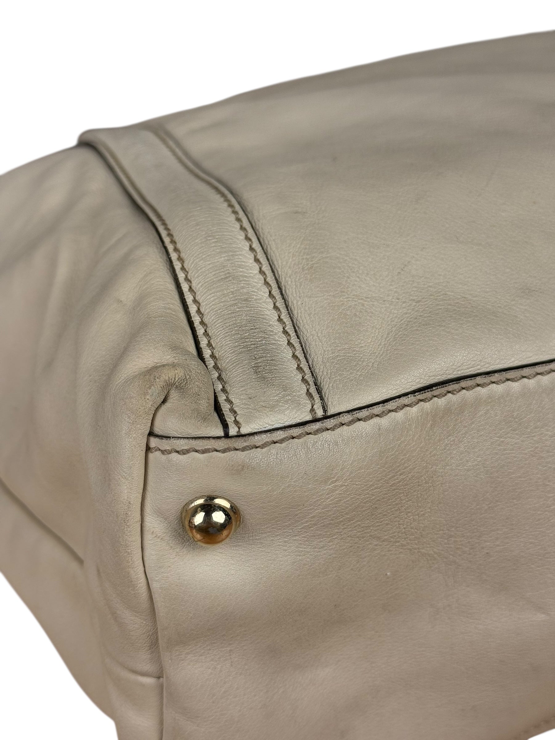 Gucci Britt Leather Tote Beige