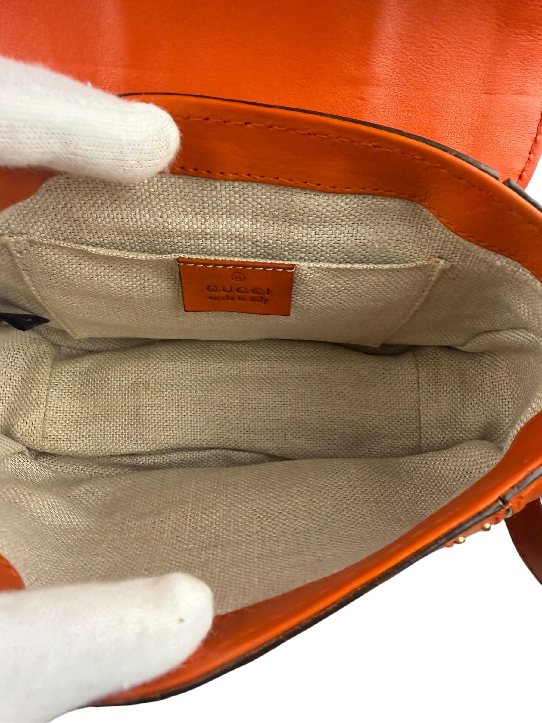 Gucci Orange Leather Snaffle Shoulder Bag
