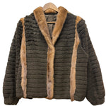 Vintage Brown Sherpa Fur Trimmed Coat