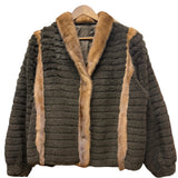 Vintage Brown Sherpa Fur Trimmed Coat