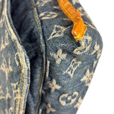 Louis Vuitton Denim Leather Trim Monogram Flat Tote Bag