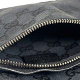 Gucci Black Leather Trim GG Double Pocket Bel Bag