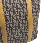 Christian Dior Brown Leather Trim Canvas Trotter Tote
