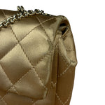 Chanel CC Limited Edition Gold Satin Quilted Flap Bag 2008