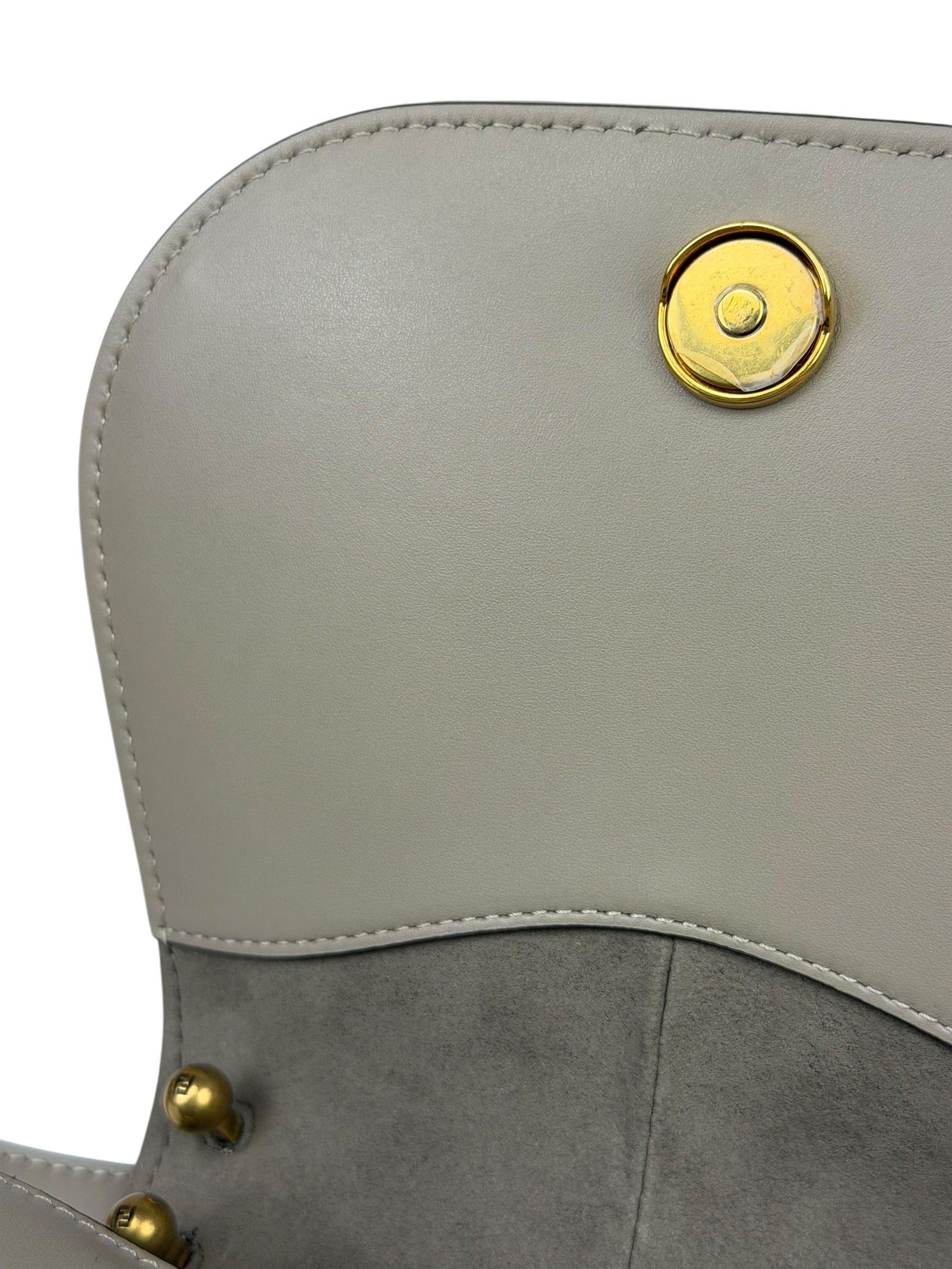 Fendi Dove Gray Leather C'mon Crossbody Bag
