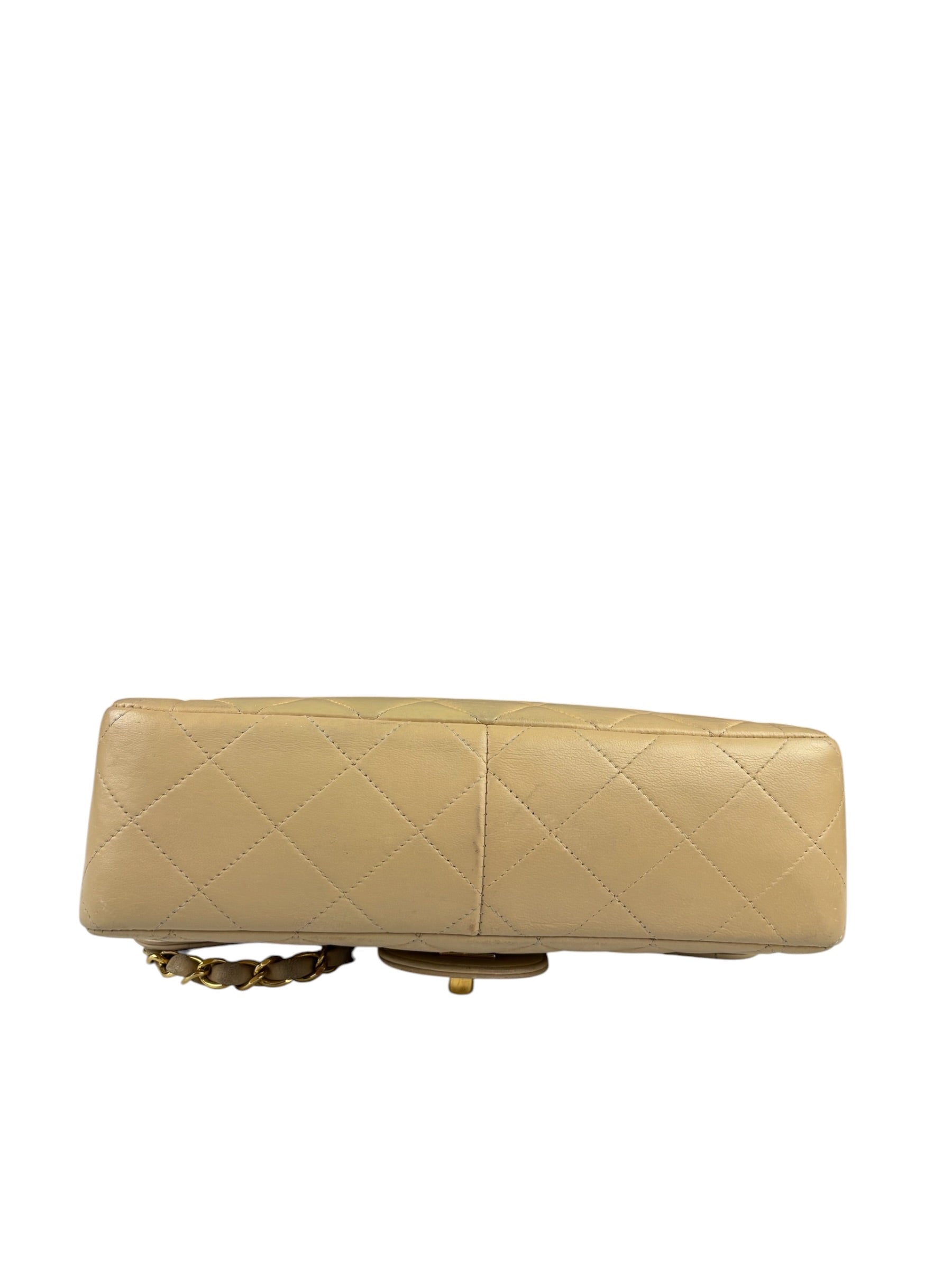Chanel Vintage Beige Clair Quilted Leather Classic Flap Shoulder Bag 1955