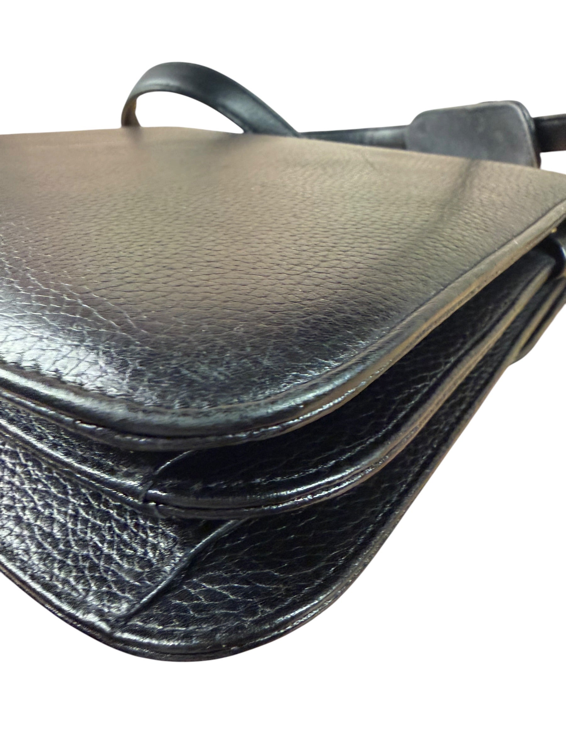 MCM Vintage Black Leather Crossbody Bag