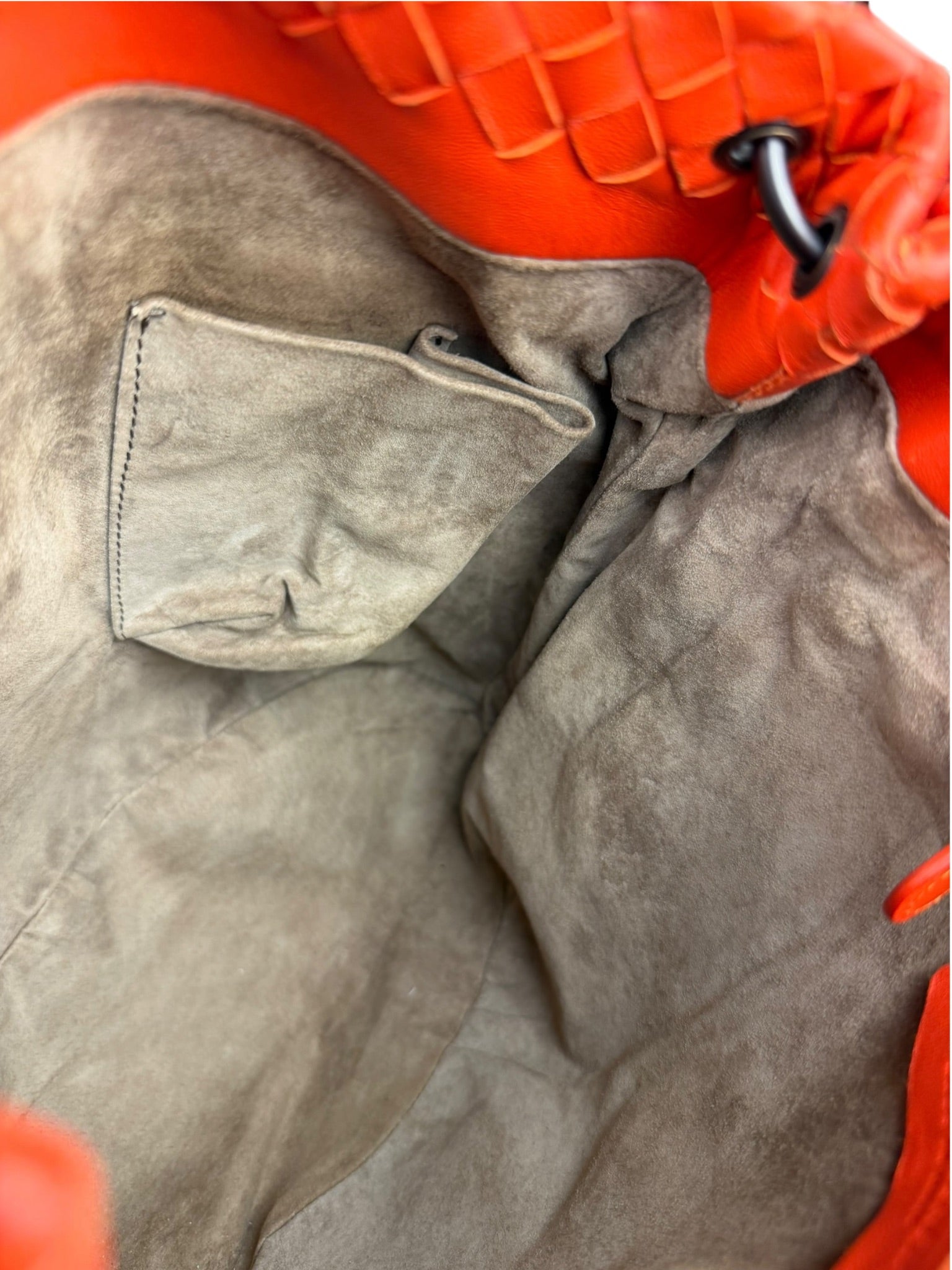 Bottega Veneta Sunset Orange Intrecciato Leather Hobo Tote