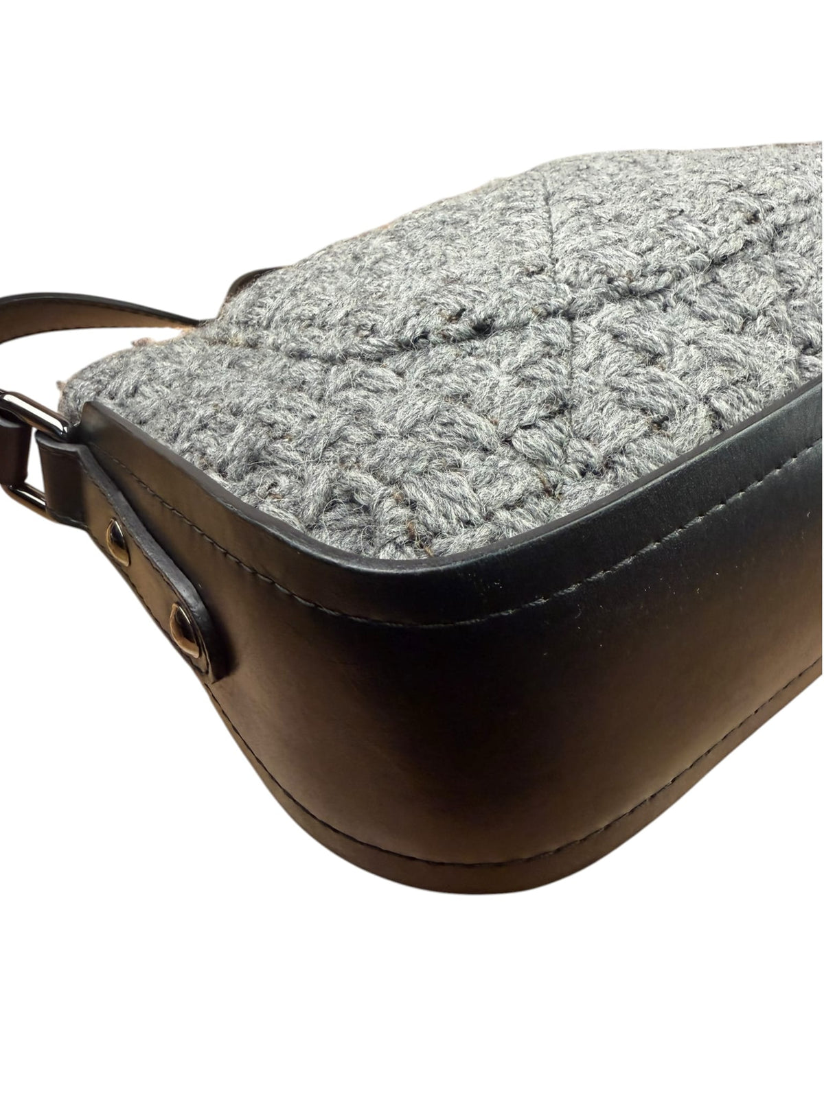 Chanel Grey Wool Tweed Flap Bag 2011