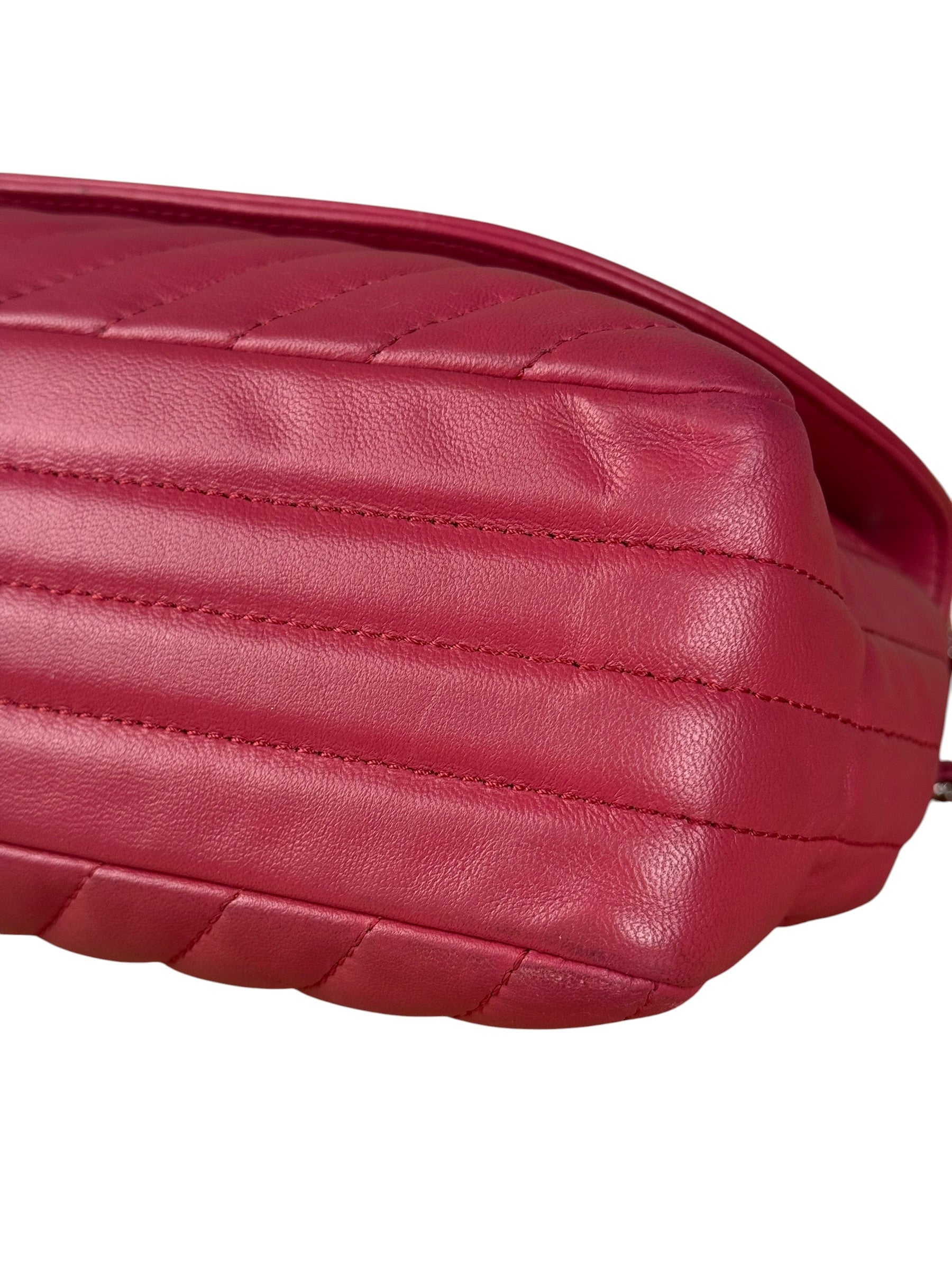 Chanel Pink Chevron Quilted Leather Medium Flap Bag 2018