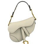 Christian Dior White Leather Saddle Hand Bag