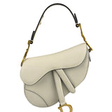 Christian Dior White Leather Saddle Hand Bag