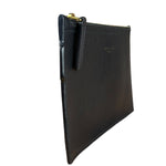 Saint Laurent Black Leather Zip Pouch