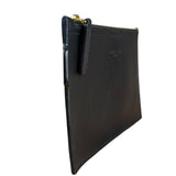 Saint Laurent Black Leather Zip Pouch