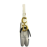 Christian Dior White Leather Saddle Hand Bag