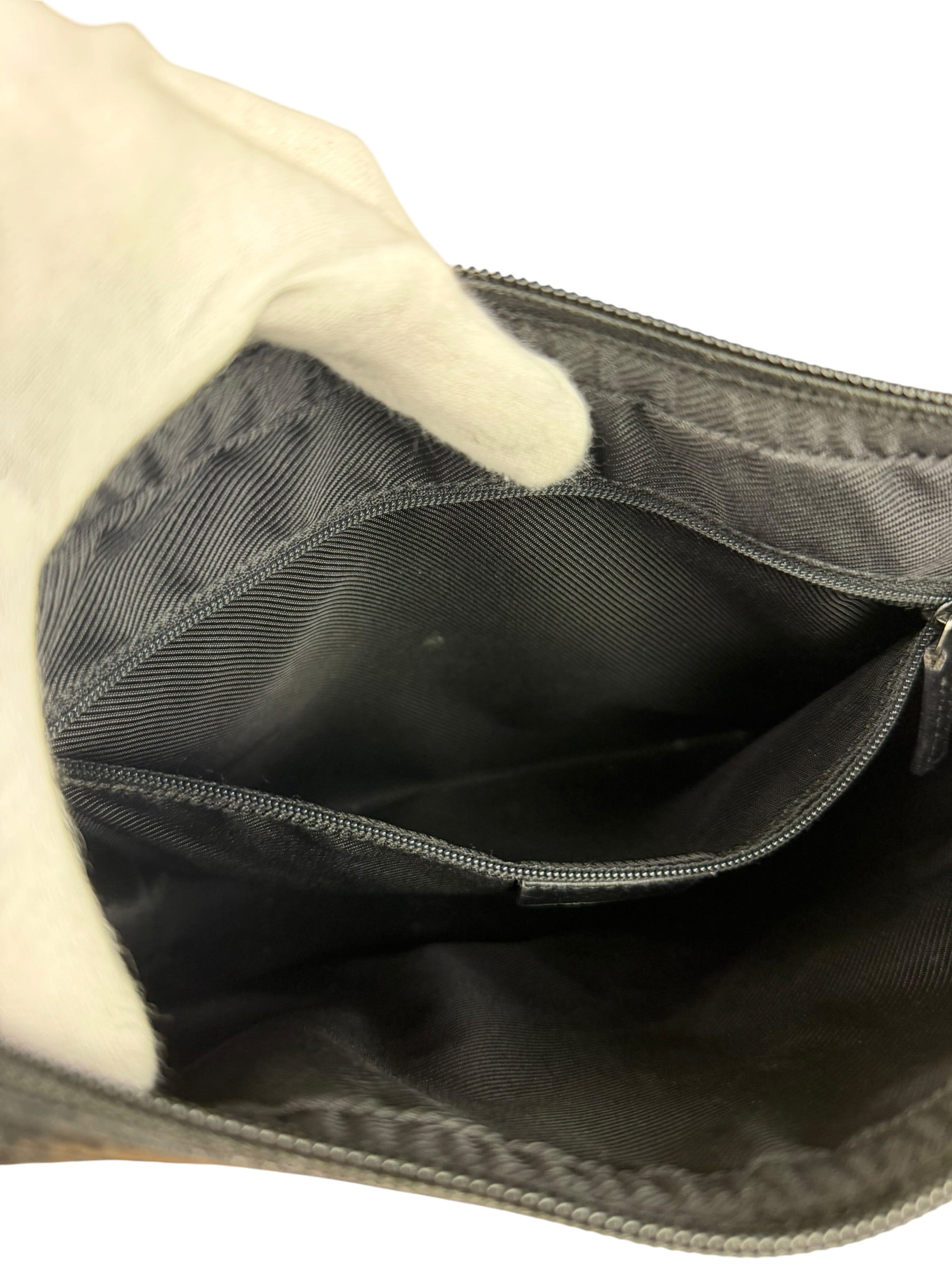 Gucci Vintage Black GG Canvas Shoulder Bag