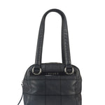 Chanel Navy Chocolate Bar Square Quilt LAX Bowler Bag 2004