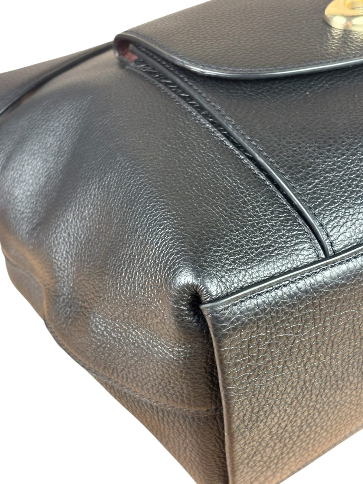 Coach Black Pebbled Leather Tabby Hobo