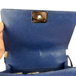 Chanel Blue Chevron Caviar Medium Boy Bag 2019
