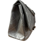 Chanel Metallic Silver Leather Reissue Double Flap Shoulder Bag 2.55 2005